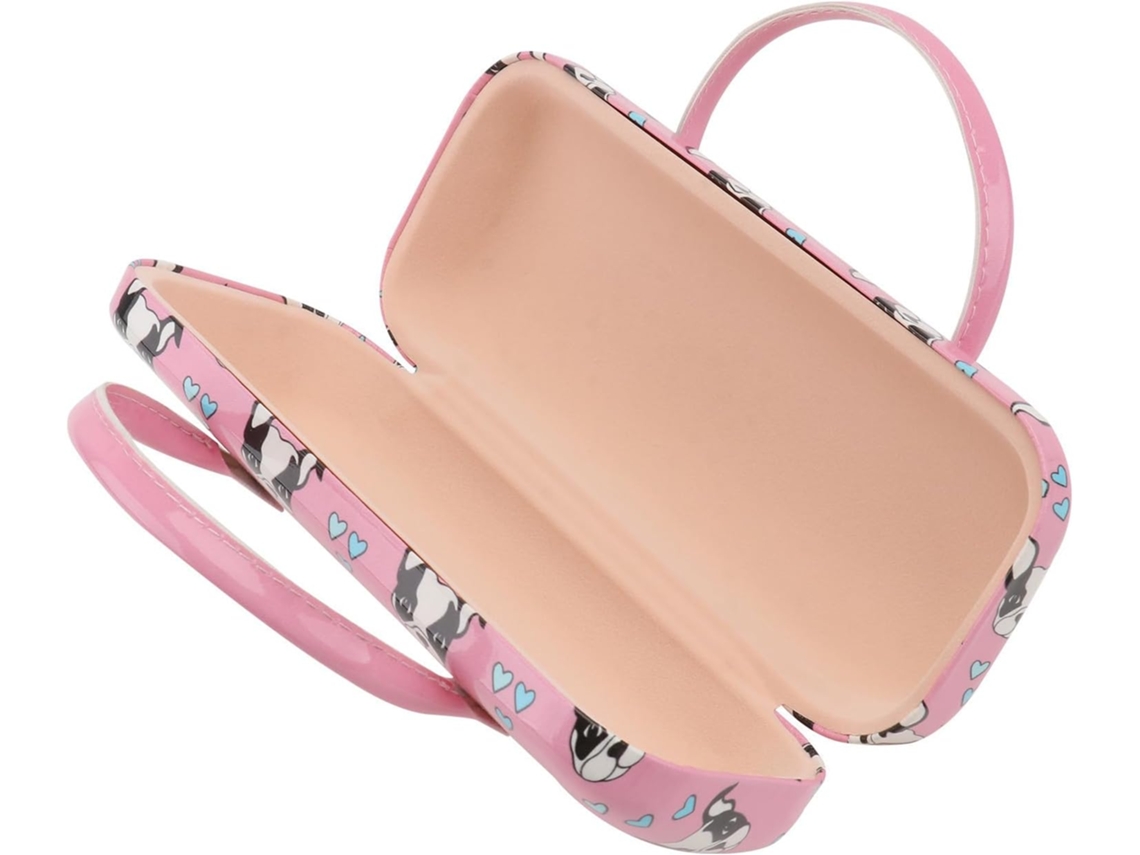 Estuche Gafas Plegable Cómodo Niños Niñas Sintética Práctico Duradero Bonito Diseño Dibujos Animados Piel Rosa