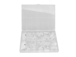 Uñas postizas Rebe-504 ultrafinas, semimate y transparentes, tipo 10, para uso en salones de belleza y en casa.