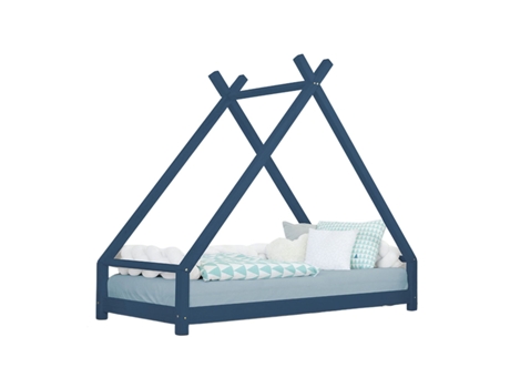 Cama tipi infantil TAHUKA 140 x 200 azul marino BENLEMI