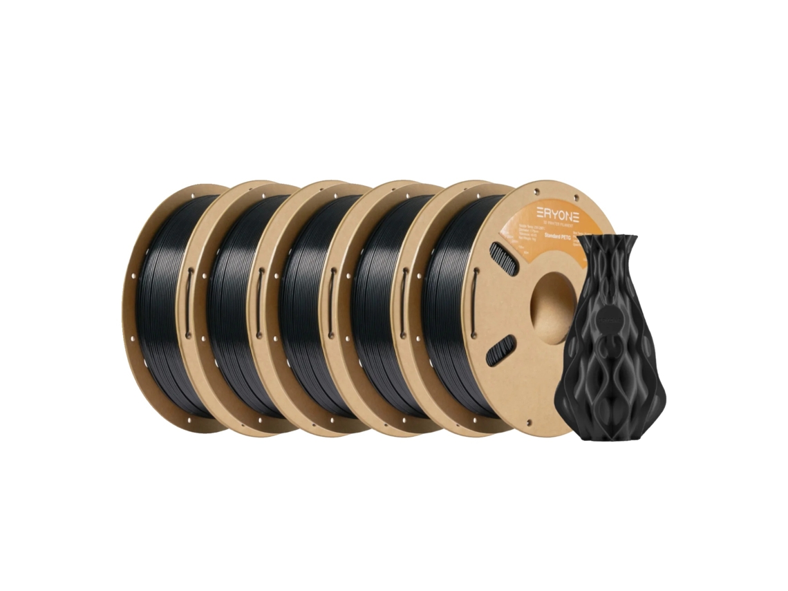 Filamento 3D, 1,75 mm de diámetro, material biodegradable, PETG negro, 5 kg