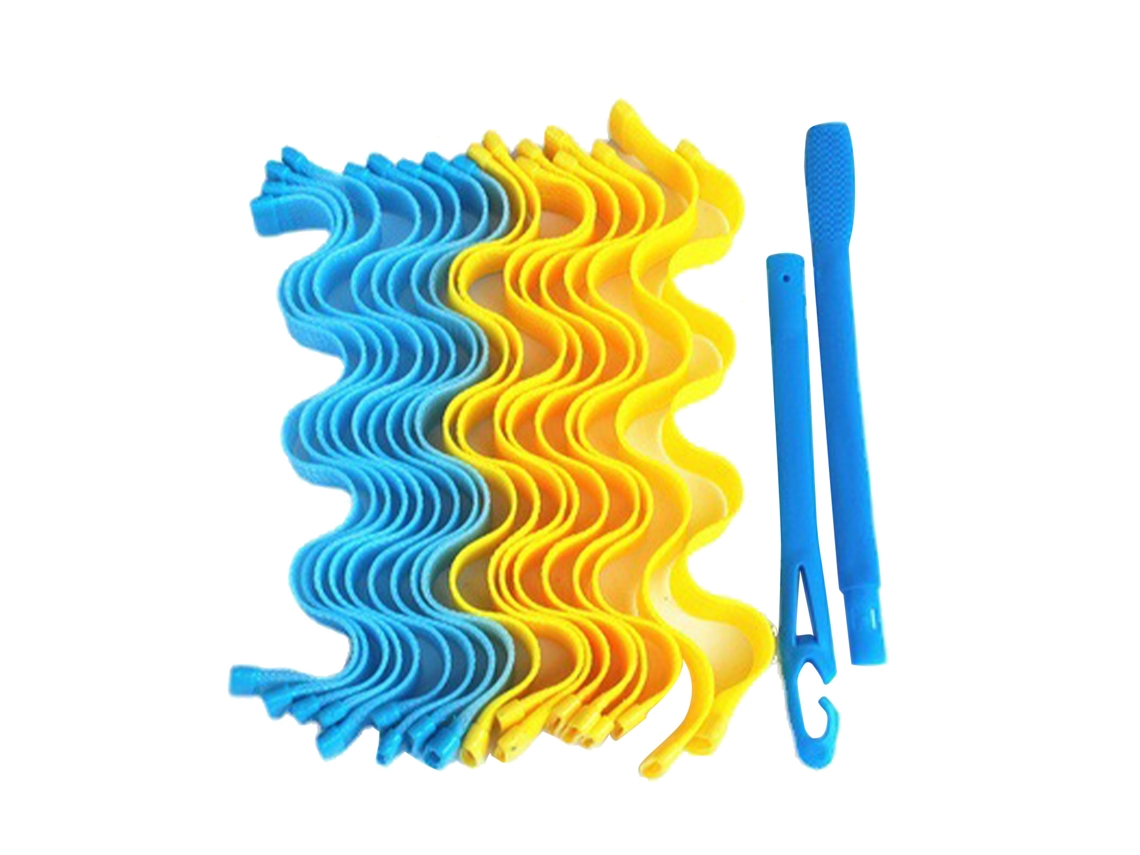 Kit De Rizado En Espiral Diy Con 18 Rulos De Plástico Para El Cabello, Para Mujeres Y Niñas, Cabello Extralargo De 30 Cm.