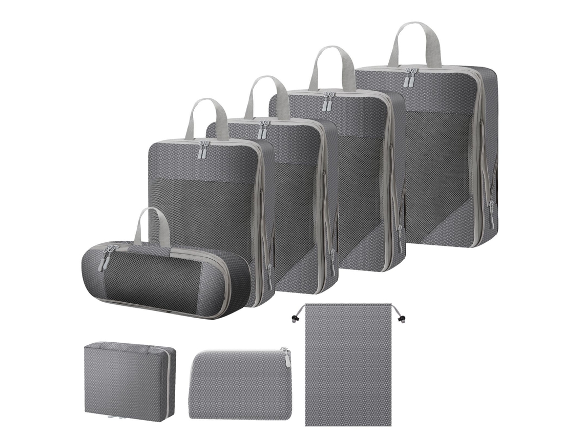 Juego De Organización Para Clasificar Ropa De 8 Piezas, Cubos De Embalaje Para Viajes Que Ahorran Espacio CHRUI Grey