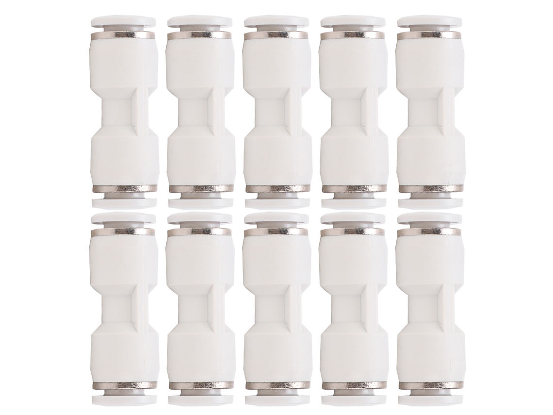 2026velora-10 Piezas Conectores Derechos De Empuje Para Manguera De Aire Rápido Desconexión Fittings Neumáticos Pu-4 Blanco