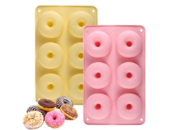 NEVEANCE Molde para Donut de Silicona - Juego Antiadherente, Solo Desmolda! Resistente al Calor, Hace Pasteles, Galletas y Panecillos, Juego de 2