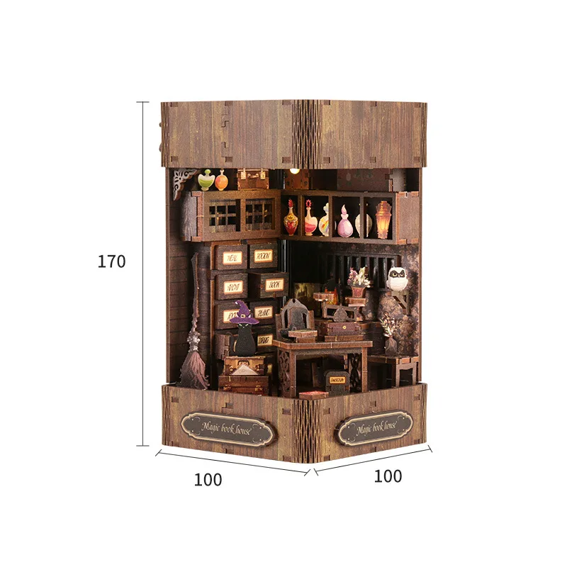 Mini Librería Mágica, Rompecabezas 3d, Modelo De Biblioteca Mágica De Madera Para Armar.