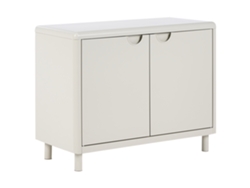 Armário Baixo Com 2 Portas E Prateleiras Para Escritório Em Casa Beliani Korvo De Aço Creme 90x42x70