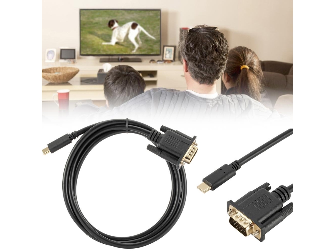 Cable Adaptador Usb-c A Vga De 1,8 M, 1080p, Portátil, Compatible Con Macbook, Samsung Y Más.