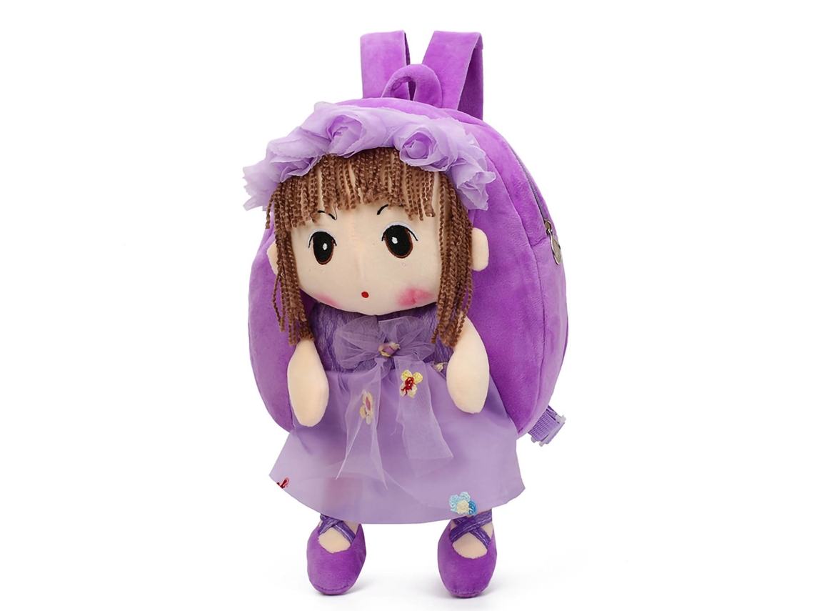 Mochila De Peluche Niña Hada Con Flores Forma Cariñosa Mochila De Peluche Para Niñas Morado