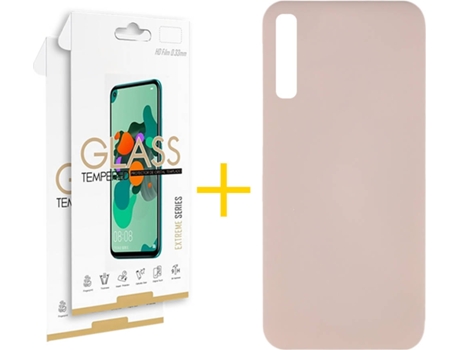 Kit Funda + 2 Protectores de Pantalla Samsung Galaxy A30s SKYHE Silicona Líquida (Rosa Claro)