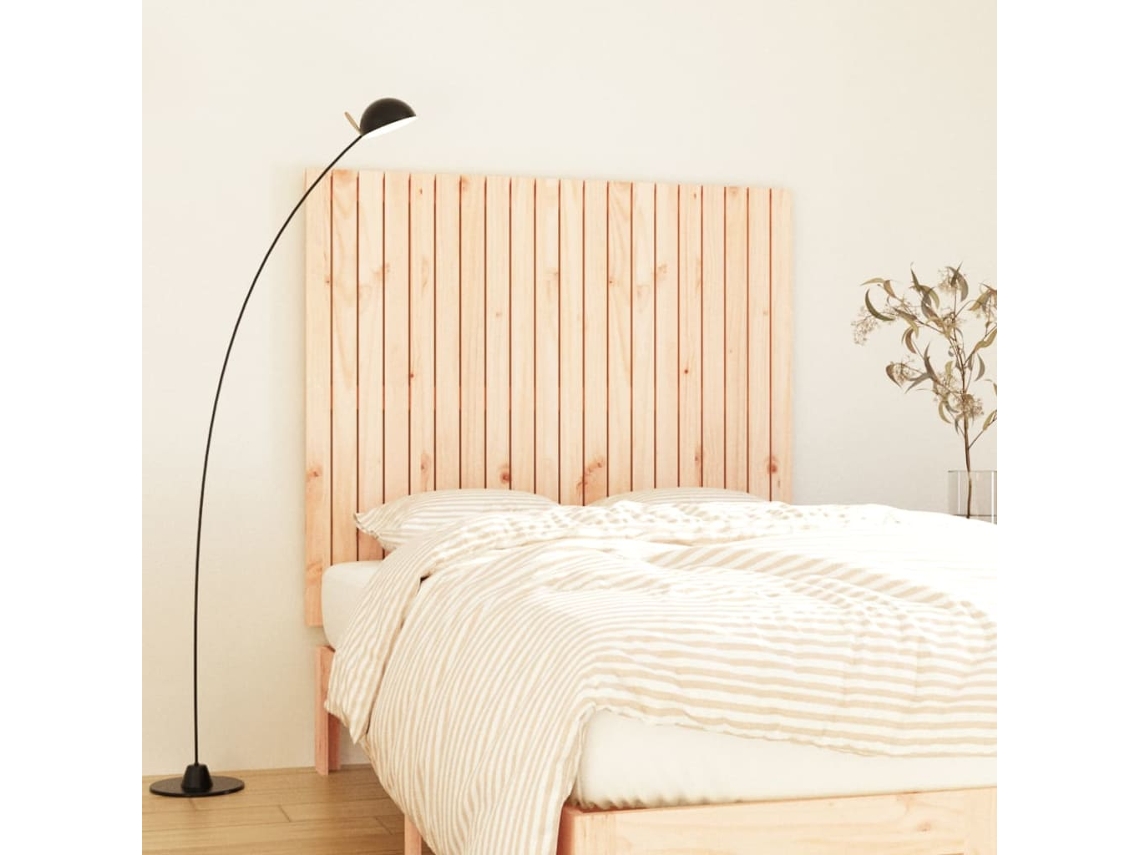Cabecero De Cama De Pared Madera Maciza De Pino 127,5x3x110 Cm