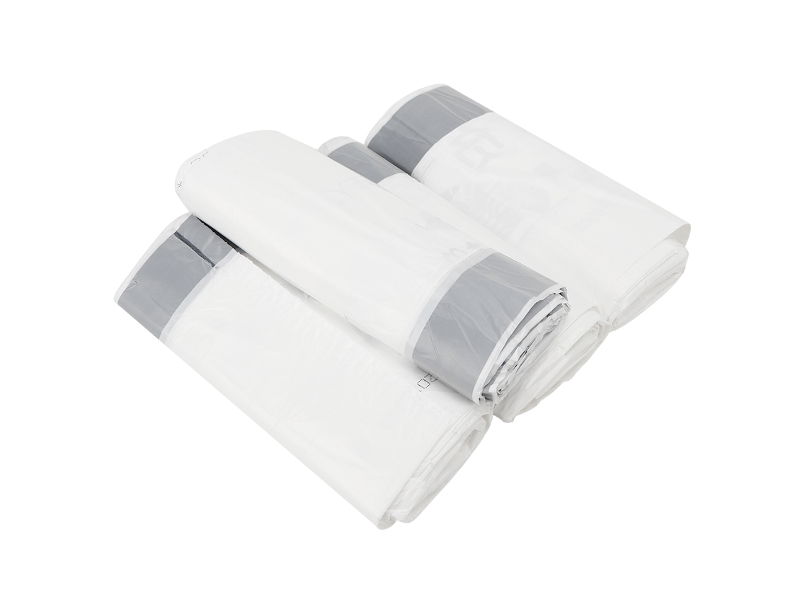 Baok-4 Rollo de bolsas de basura blancas gruesas con cordón para cocina, dormitorio, restaurante 50x55cm