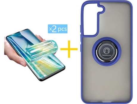 Carcasa + 2 Protectores de Pantalla para Samsung Galaxy S22 Plus 5G SKYHE Azul