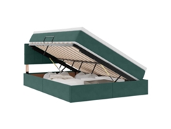 Maison Exclusive - Cama Con Almacenamiento Verde Oscuro 140 X 190 Cm Terciopelo