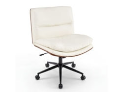 Silla de oficina NORTHIX con brazos acolchados, piel sintética, color gris.