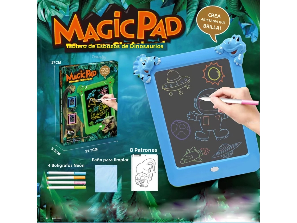 (verde)pizarra Iluminada Para Niños Con Pantalla Led,tablero De Dibujo, Tablero De Mensajes De Escritura De Dibujos Animados,juguete Educativo