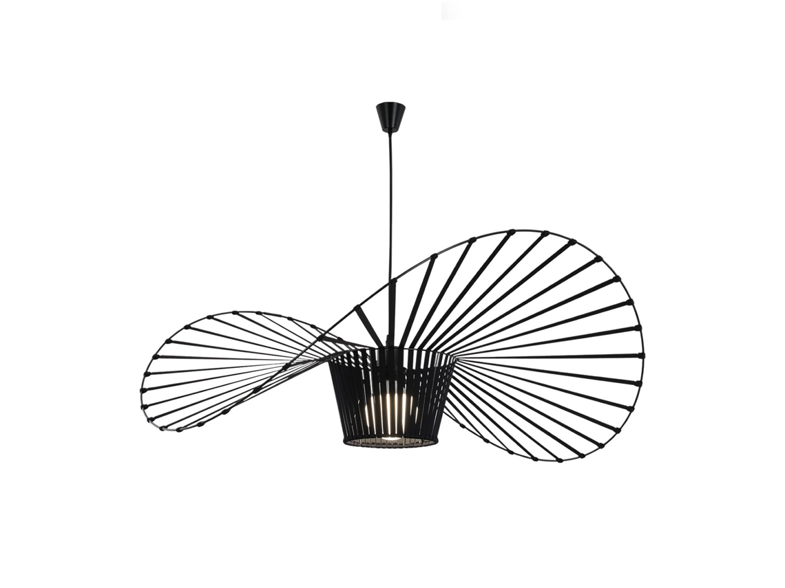 Lámpara Colgante Moderna Negra E27 Diam.120Cm Diseño Sombrero Policarbonato Máx.40W para Salón Comedor Cocina Sin Bombilla NETTLIFE