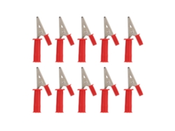 10 Pinzas De Prueba Aisladas De Latón De 5 Mm Con Conector De 4 Mm Para Pruebas Experimentales Y Cableado Automotriz - Rojo