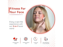 Dispositivo facial portátil con luz roja LED para masaje vibratorio facial y de cuello, plateado Yizhood