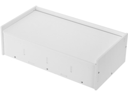 Caja Almacenamiento Paneles Madera Blanca Plateada.