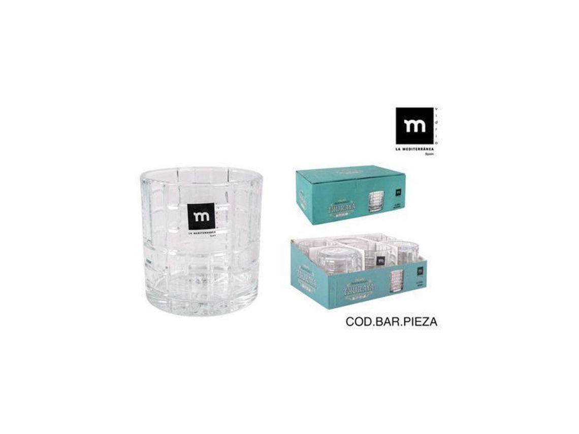 35 Cls Vaso Thuraya Cristal Tallado Cuadros - Caja 6 Unidades