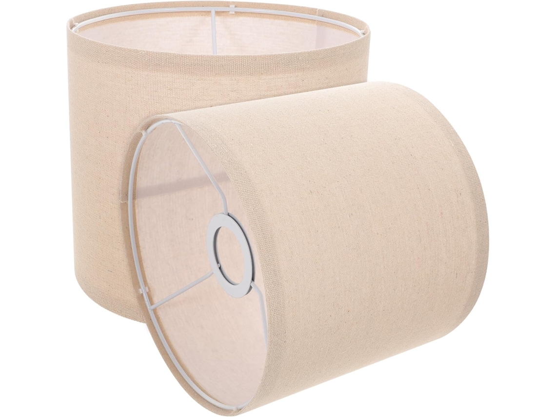 Juego De 2 Recipientes Cilíndricos De Lino Beige Duradero.