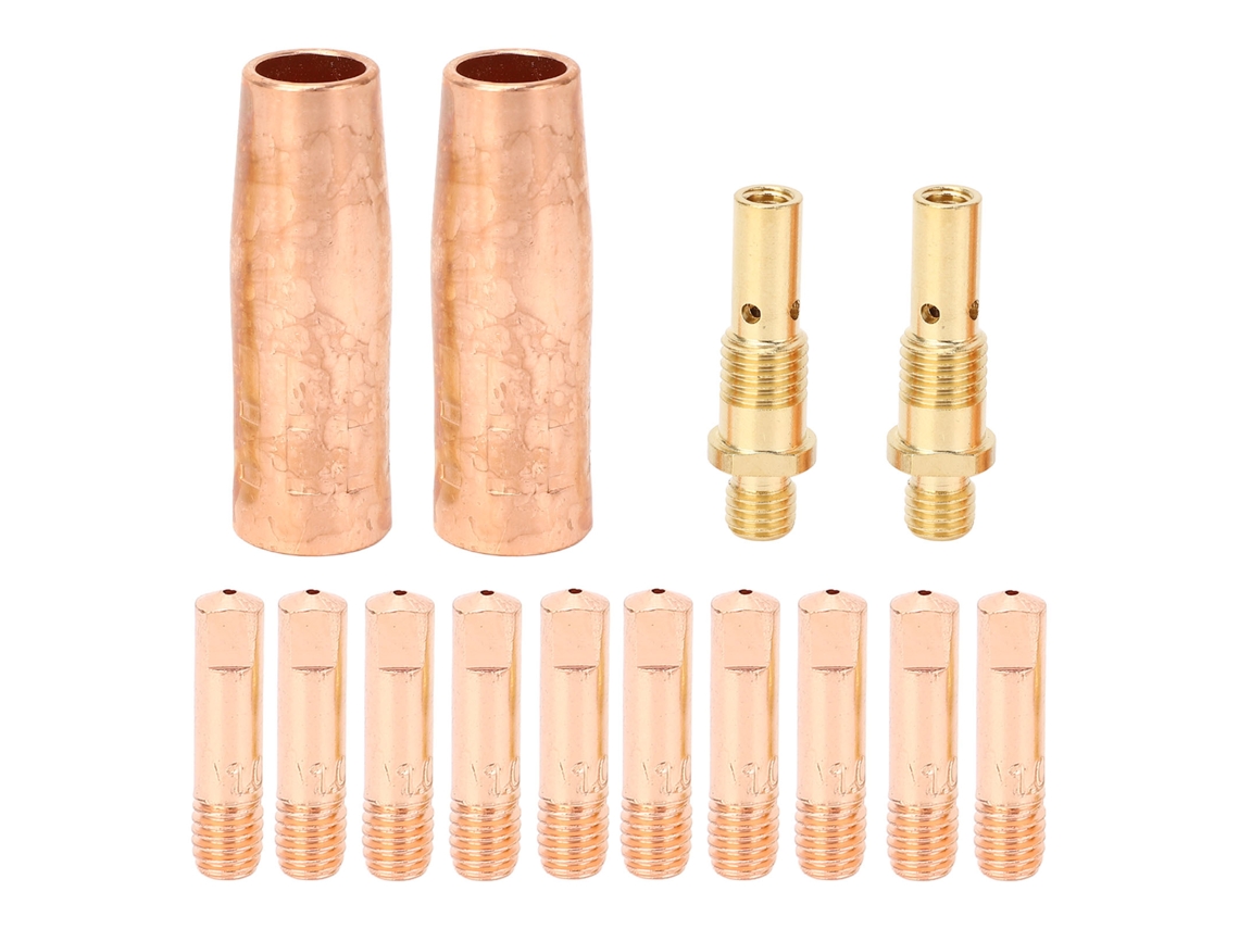 Kit De Consumibles Para Pistola De Soldadura Mig: Puntas De Electrodo 11-35, Boquillas De Gas 21-50 Y Difusores De Latón 35-50.