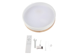 Rebe-lámpara De Techo Led Empotrada Redonda Madera Regulable Sin Escala Con App Y Control Remoto 30cm/11.8in Para Dormitorio Pasillo