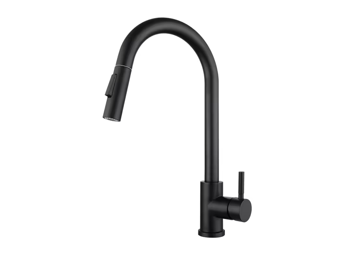 Grifo Para Fregadero De Cocina De Acero Inoxidable De Arce, Grifo Extraíble De Un Solo Orificio Con Filtro De Agua Fría Y Caliente.