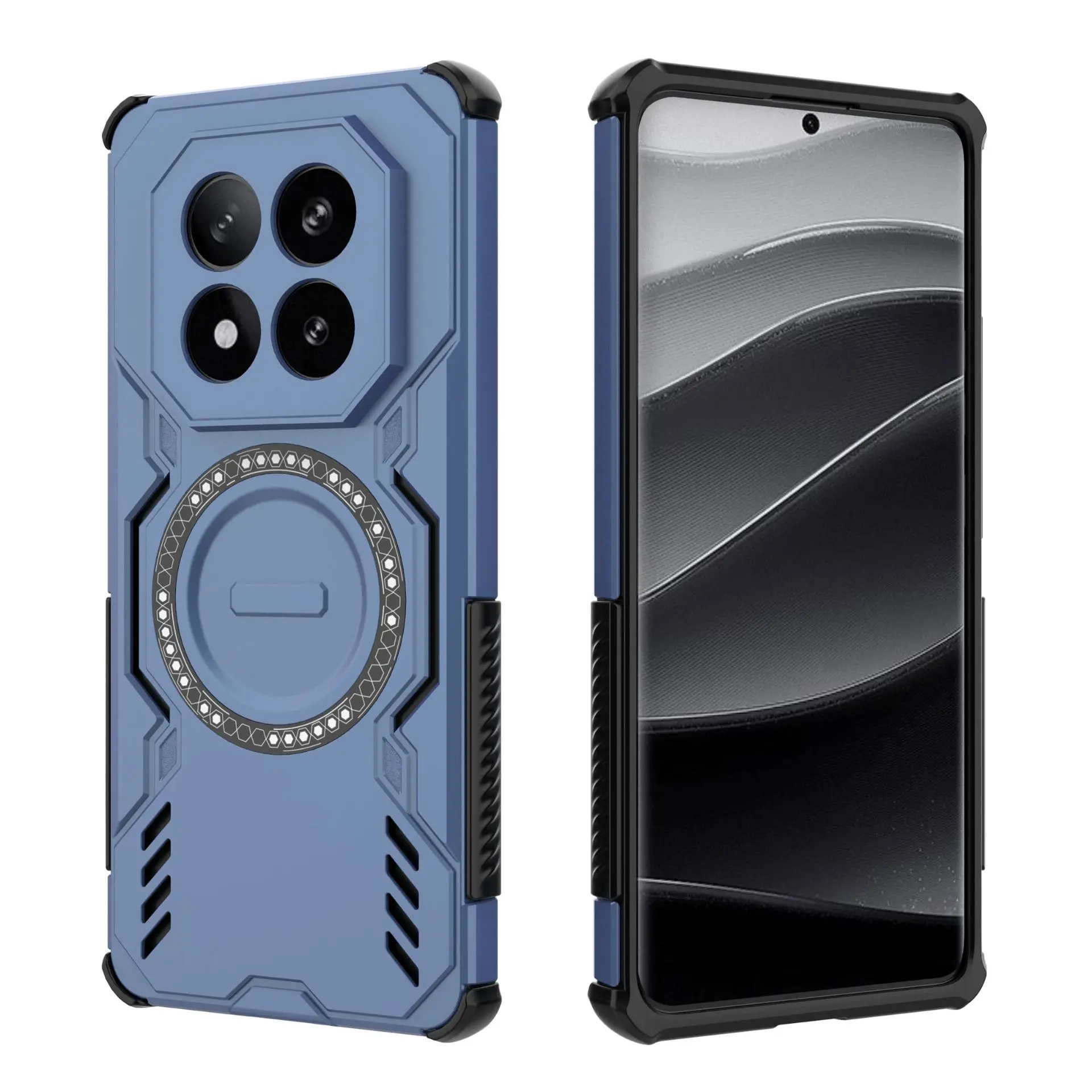 (azul, Redmi Note 14 4g (global)) Funda Protectora Resistente Para Teléfono, Carcasa Rígida Magnética A Prueba De Golpes.