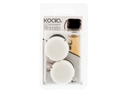 Conjunto de Tapas para Champange KOALA (Metal - 2 Unidades - 5x3,5xm - Blanco)