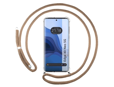 Funda Suspensa para Motorola Edge 40 Neo 5G TUMUNDOSMARTPHONE Silicona Marrón