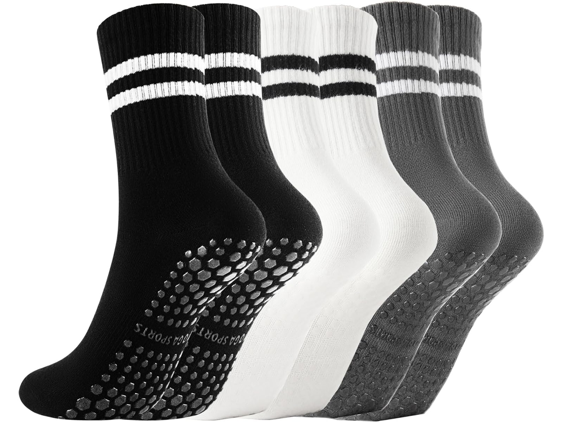 Leggings de yoga YUYSAN, antideslizantes, para pilates, ballet y danza, paquete de 3 pares.