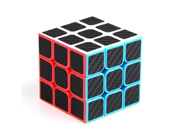 Cubo Mágico De Abs Con Pegatinas De Fibra De Carbono 3x3x3, Tamaño 5,6 Cm, Para Principiantes Y Profesionales.
