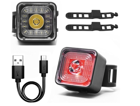 Luces de bicicleta Luces de bicicleta recargables delanteras y traseras 5 modos de brillo Luces traseras de bicicleta con ENZONS negros