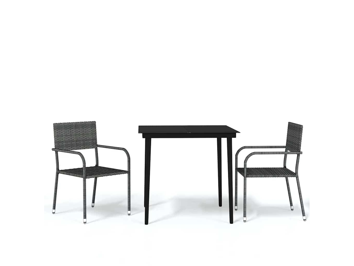 Maison Exclusive - Juego De Comedor Para Jardín 3 Piezas Gris