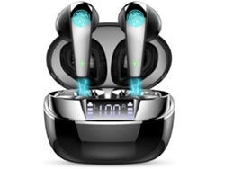 YEMAESRE Auriculares estéreo duales con cancelación de ruido Bluetooth, color negro