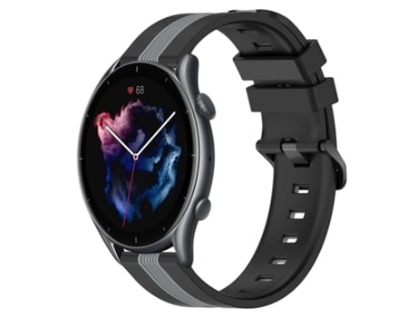 Correa de reloj inteligente para Amazfit GTR 3 Pro Correa de reloj de silicona vertical bicolor de 22 mm (negro + gris)