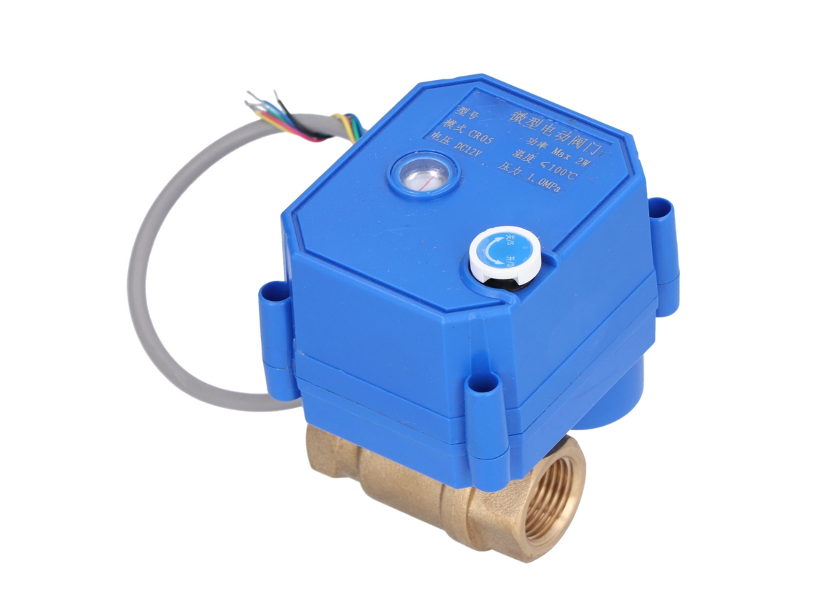 Válvula De Pelota Eléctrica Motorizada De Latón Mini Bsp 5 Hilos Dc12v Con Indicador De Interruptor