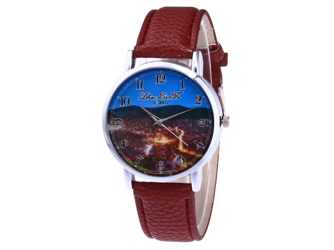 Reloj De Pulsera Analógico De Aleación Con Bisel Redondo Y Movimiento De Cuarzo, De Moda, Para Hombre Y Mujer (color Café).