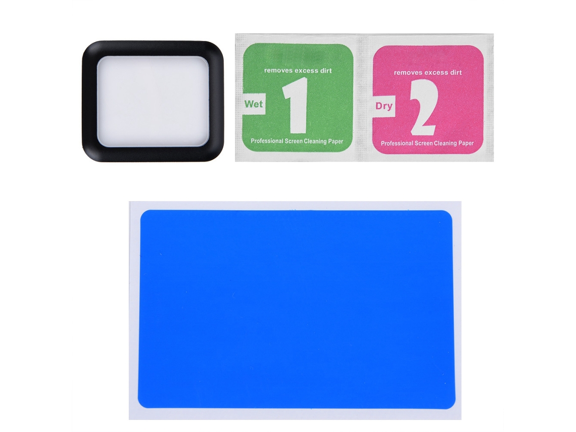 Protector De Pantalla De Vidrio Templado Para Apple Watch 1 42mm Hd Ultra Delgado Negro