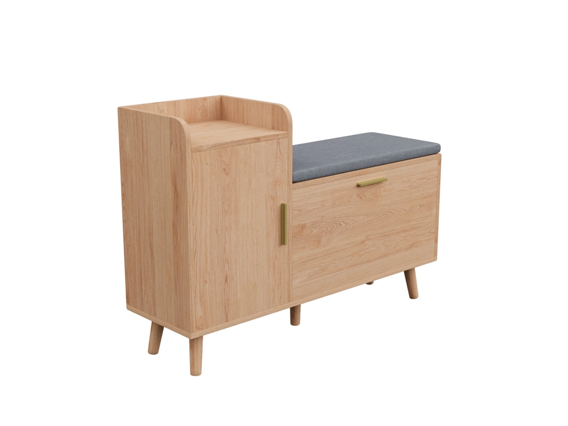 Zapatero, diseño compacto, estilo moderno, color madera.