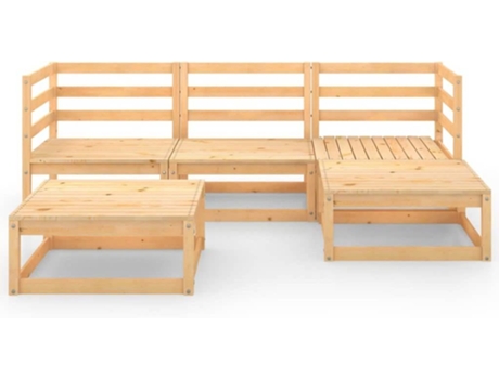 Conjunto 5 de muebles de jardín VIDAXL madera maciza de pino