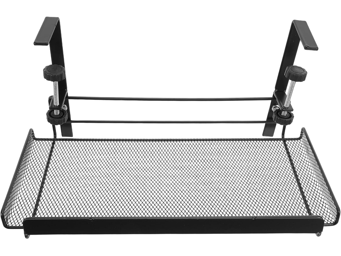 Cesta Organizadora Para Debajo Del Escritorio Para Cables, Papeles Y Suministros Con Clip, No Requiere Perforación, Acero.