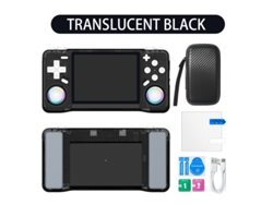 Consola de juegos XF35H, pantalla de 3,5 pulgadas, batería de 4000 mAh, consola PSP portátil retro, pantalla de 3,5 pulgadas, 128 GB, negro transparente, Sfushos