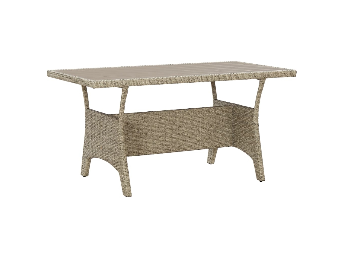 Mesa de comedor VIDAXL Gris Poli Ratán (120x70x66 cm)