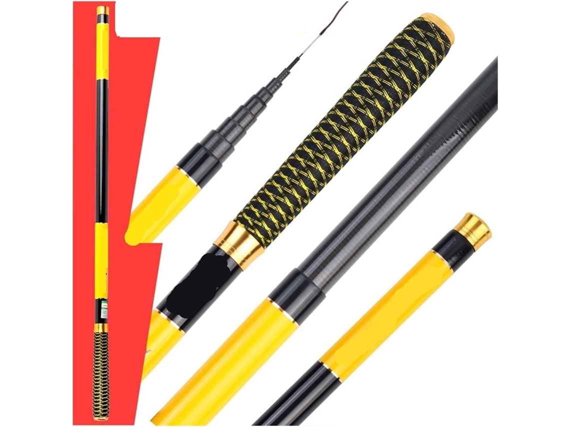 Caña De Pescar Telescópica Ultraligera Y Portátil, Fibra Carbono, Para Arroyos Agua Dulce, 2,7/3,6/4,5/5,4/...