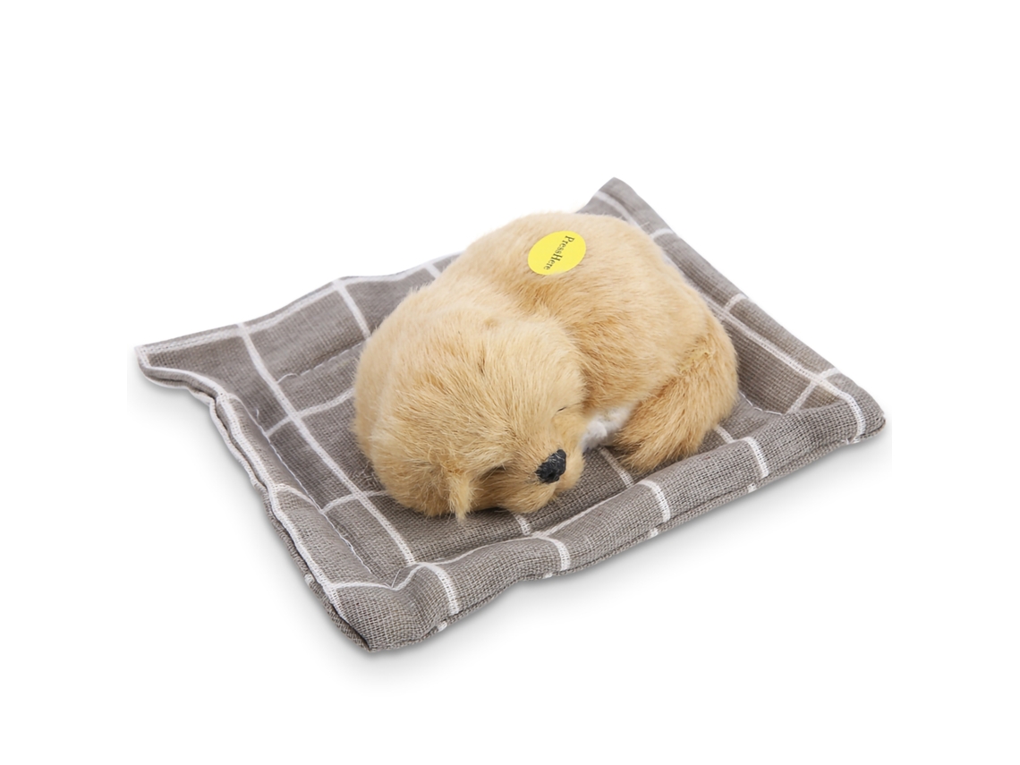 2026-muñeco De Animal Simulado Perro Peluche Con Sonido Para Niños Juguete De Peluche Dormido Color Arcilla Blanca