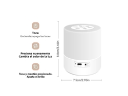 Luz nocturna táctil, tres modos de iluminación, luz LED recargable de 3,7 V MDUG (pequeña)