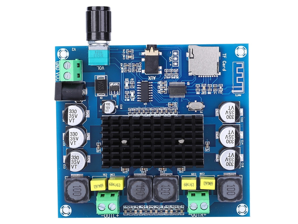 Veloriskku-placa Amplificador Digital Bluetooth 5.0 Com Chip Tpa3116, Cartão De Memória E Entrada Aux