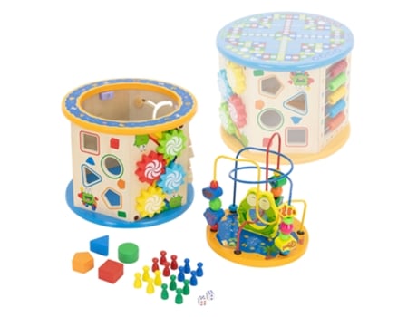 Cubo Motorizado Cubo de Juego 8 en 1 con Tablero de Juego para Niños a partir de 1 Año de Edad de Madera JOYZ